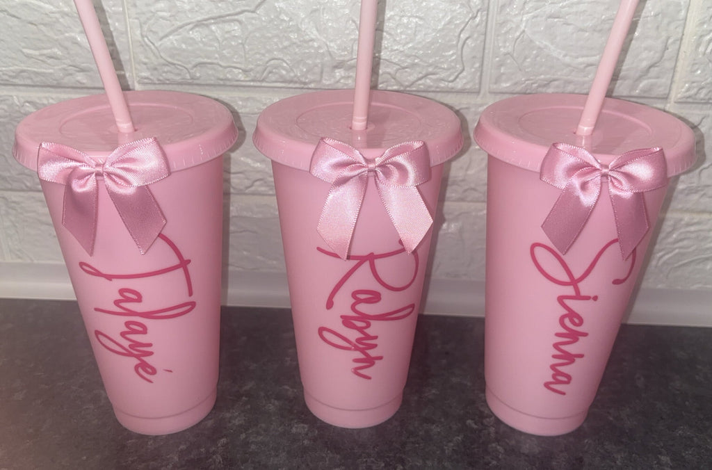 Pink Personalised Cold Cups 24oz