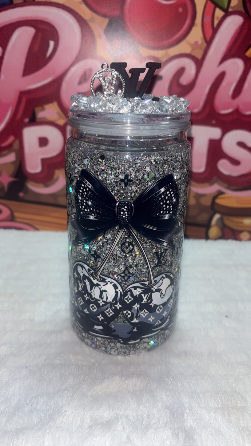 LV Inspired 16oz Snowglobe Tumber