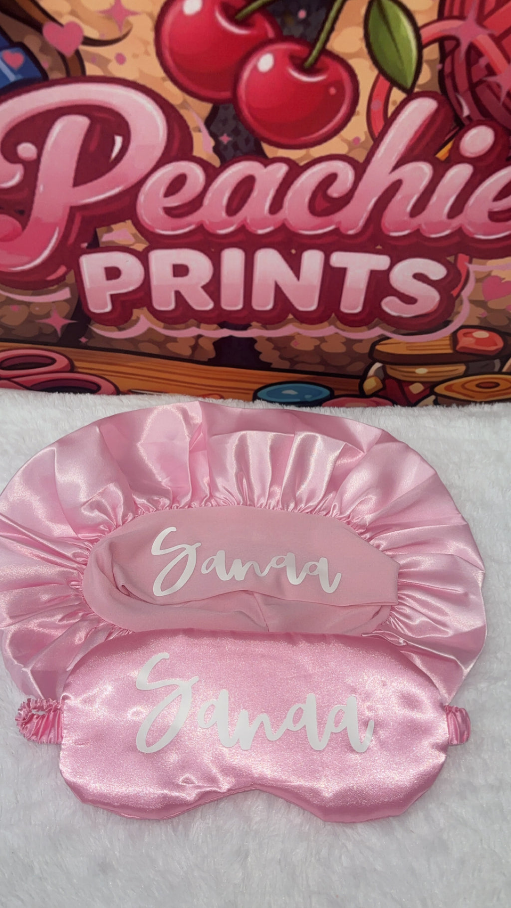Personalised Hair Bonnet and Sleeping Mask