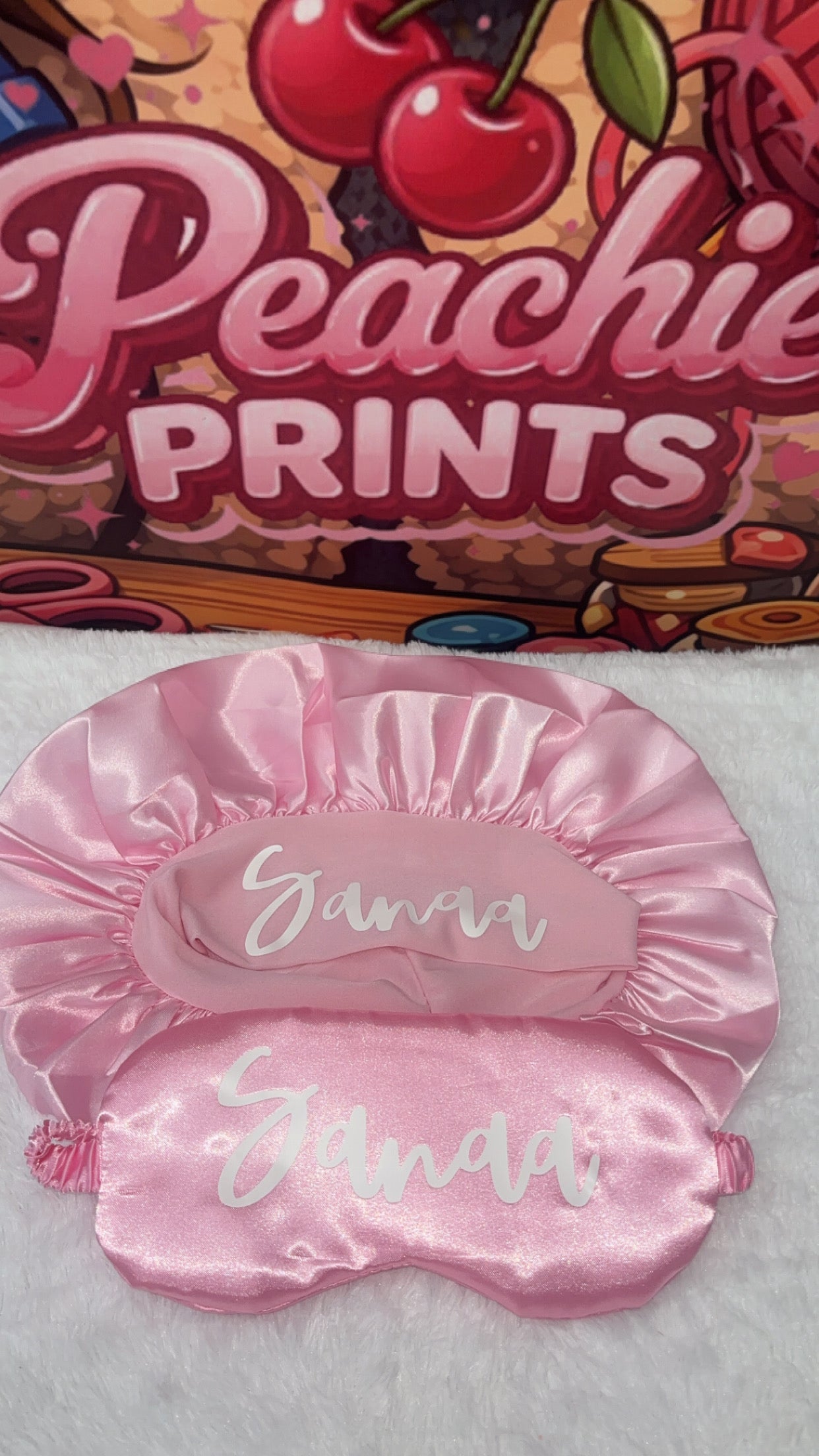 Personalised Hair Bonnet and Sleeping Mask