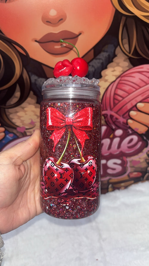 Cherry Inspired 16oz Snowglobe Tumbler
