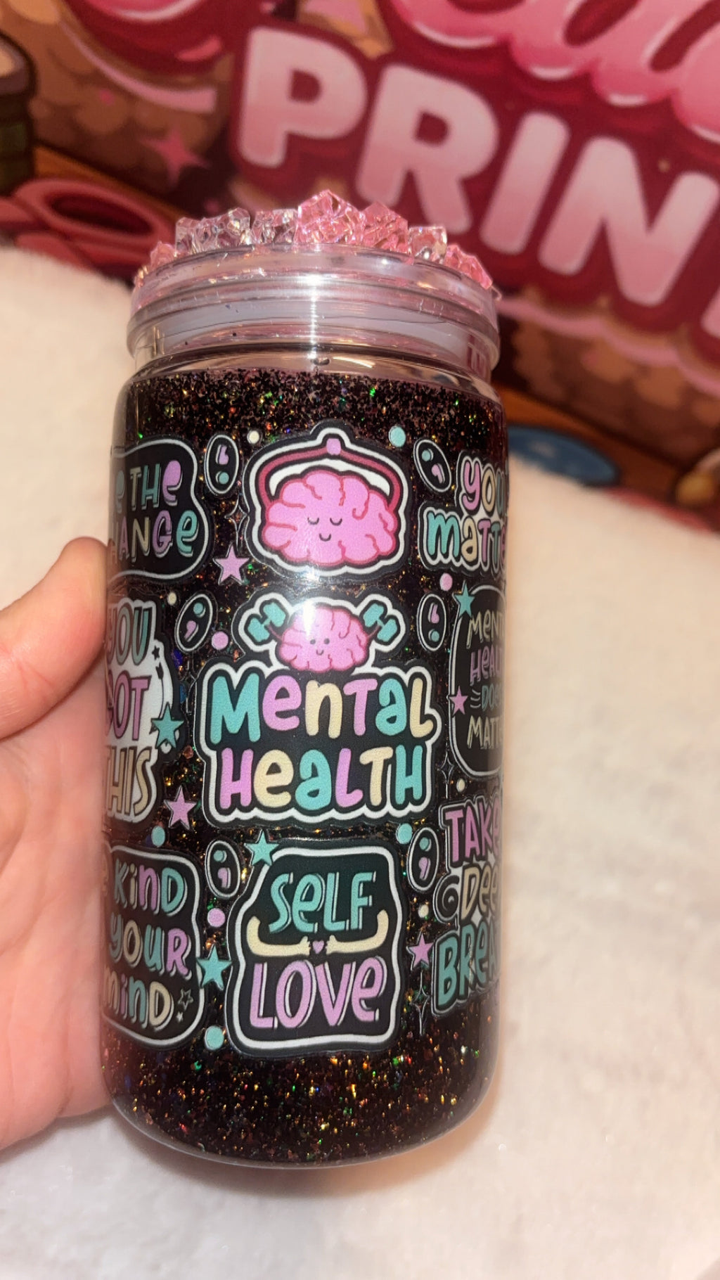 Mental Health Awareness Snowglobe Tumbler