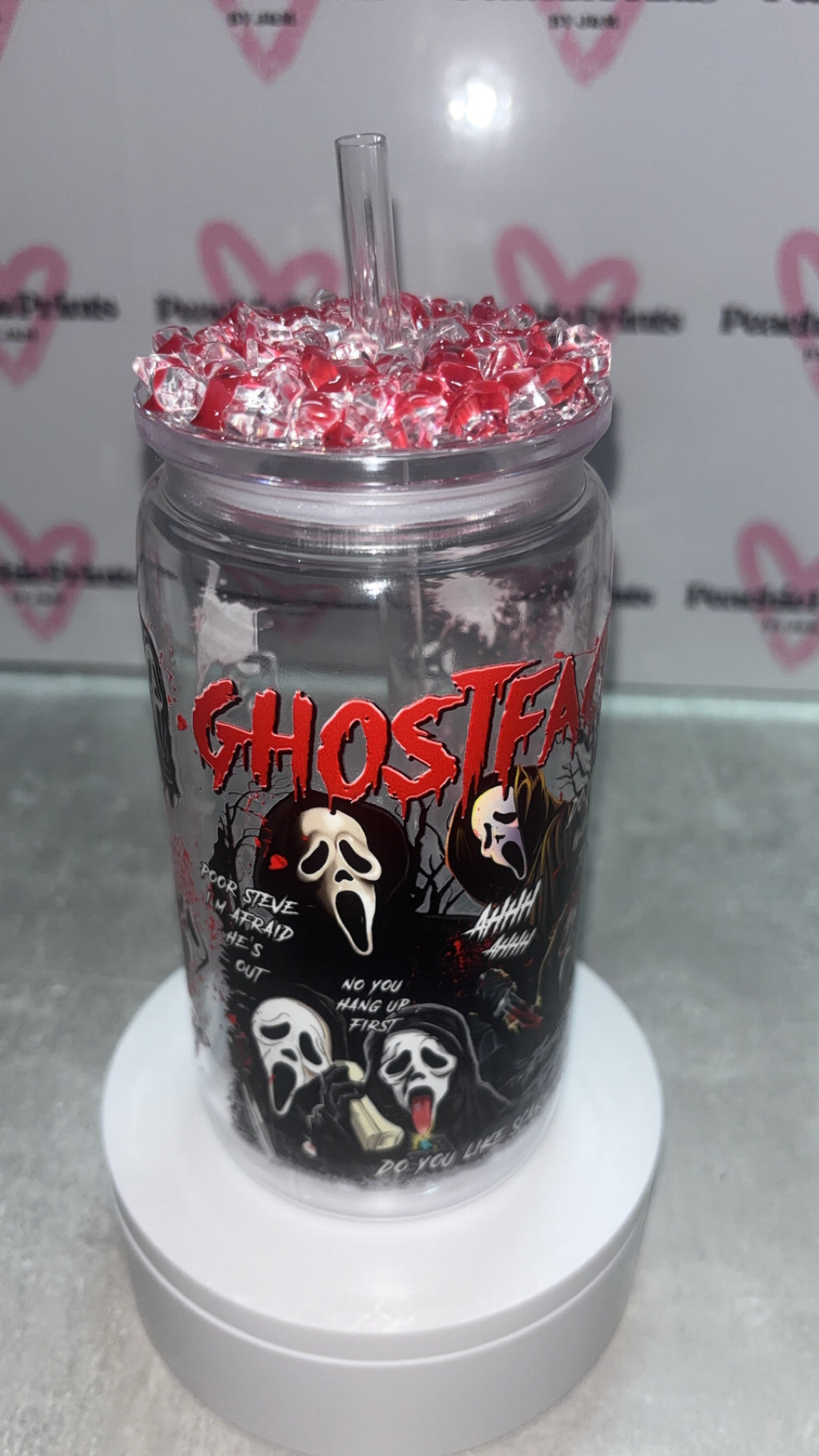 Ghostface Blood Drip Lid 16oz Tumbler 🩸