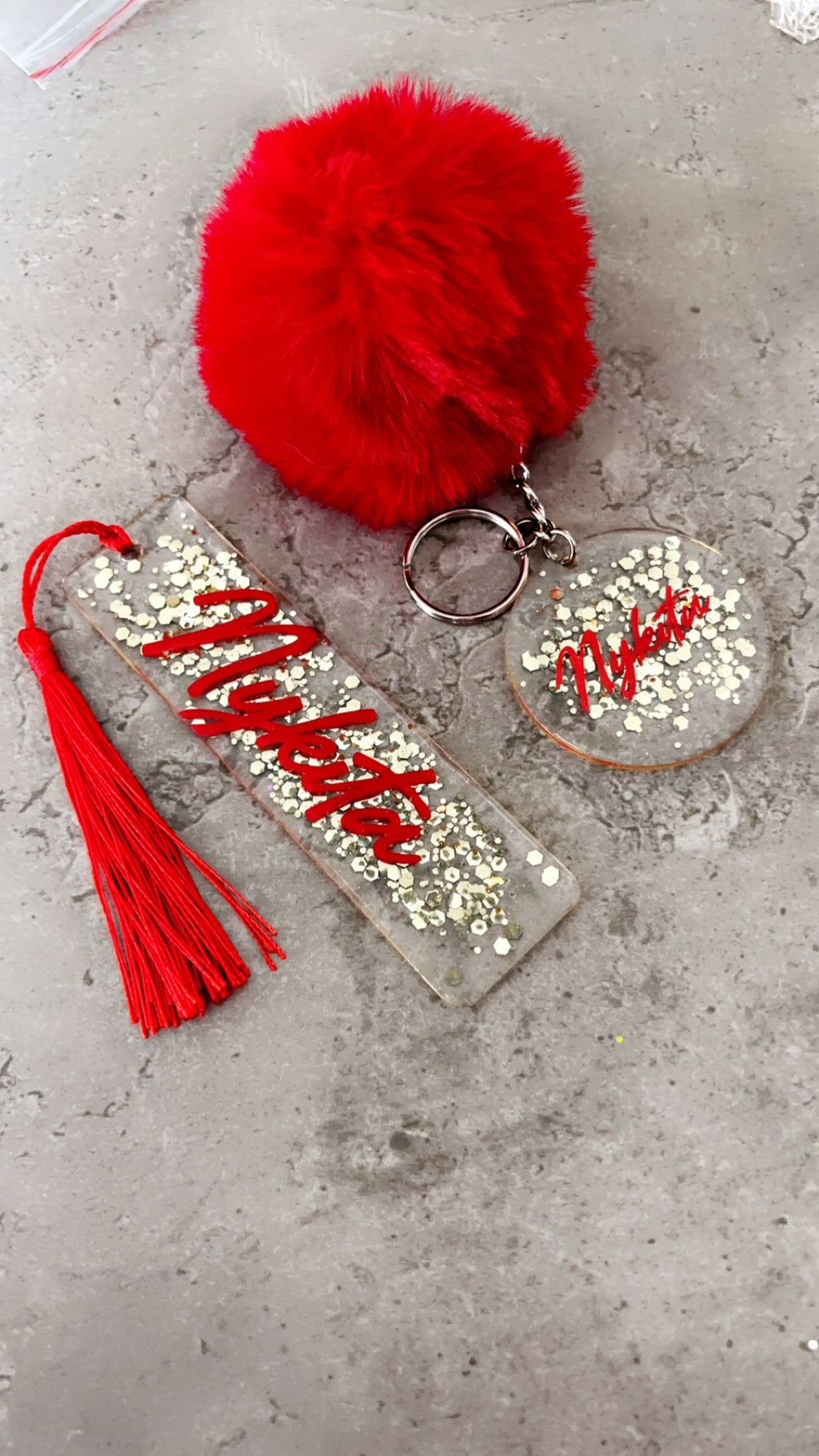 Pom Pom Keyring & Bookmark Set ✨