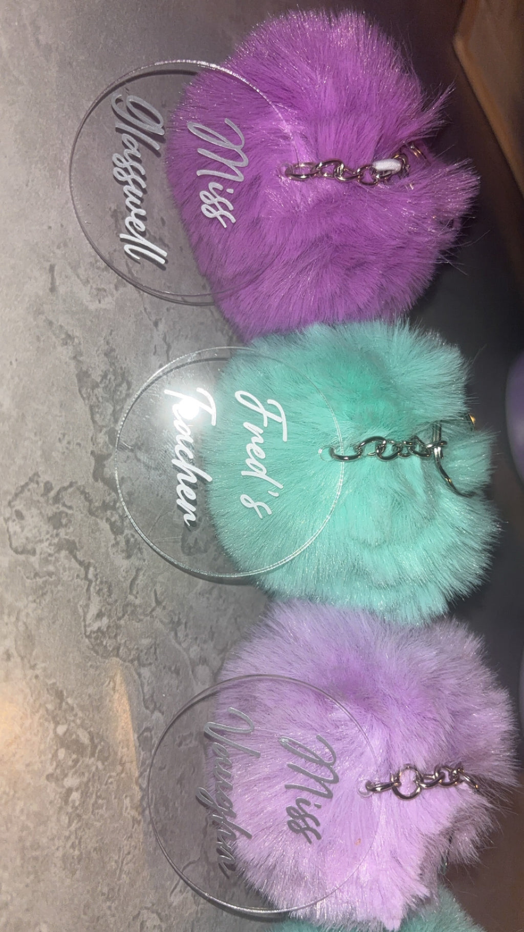 Personalised Pom Pom Keyring