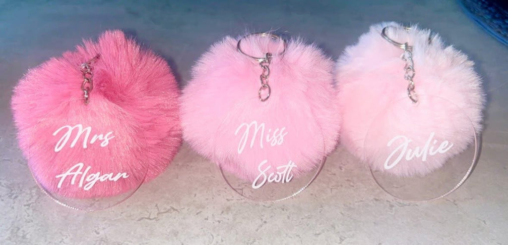 Personalised Pom Pom Keyring