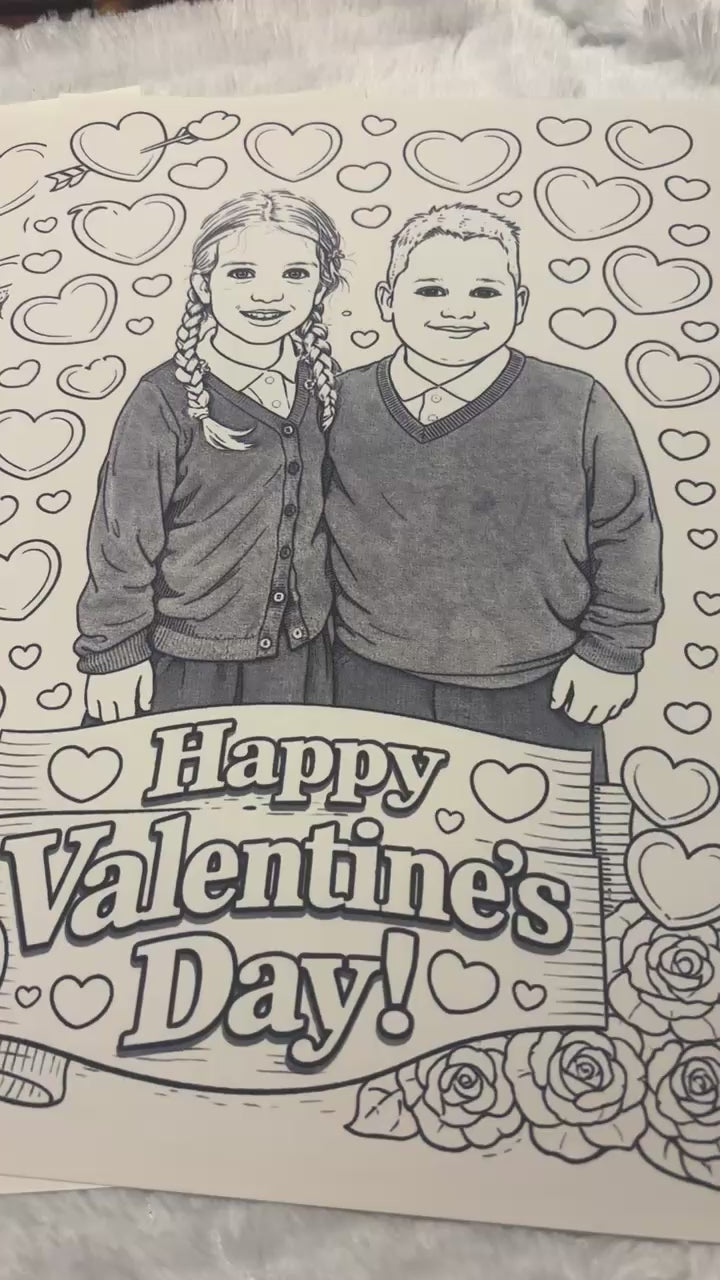 CUSTOM PHOTO VALENTINE’S DAY COLOURING SHEETS