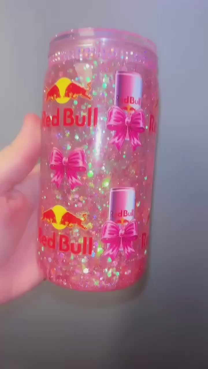 Redbull Bows 16oz Snowglobe Tumbler