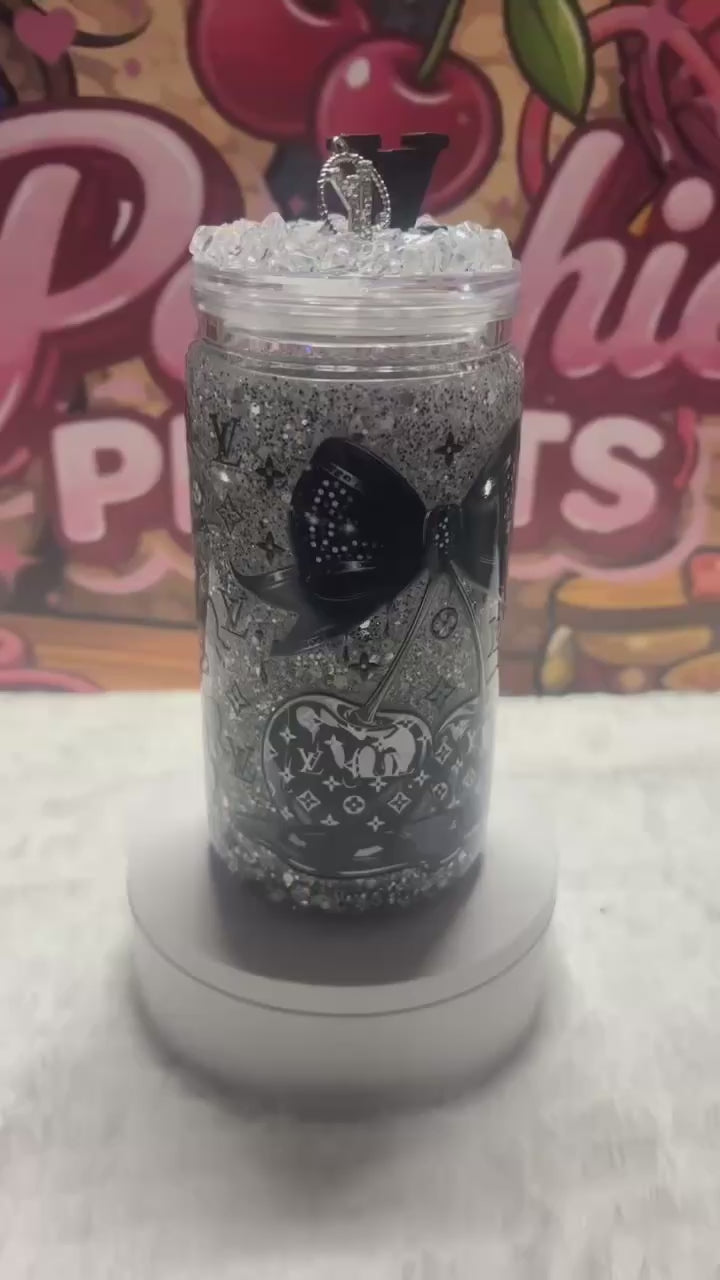 LV Inspired 16oz Snowglobe Tumber