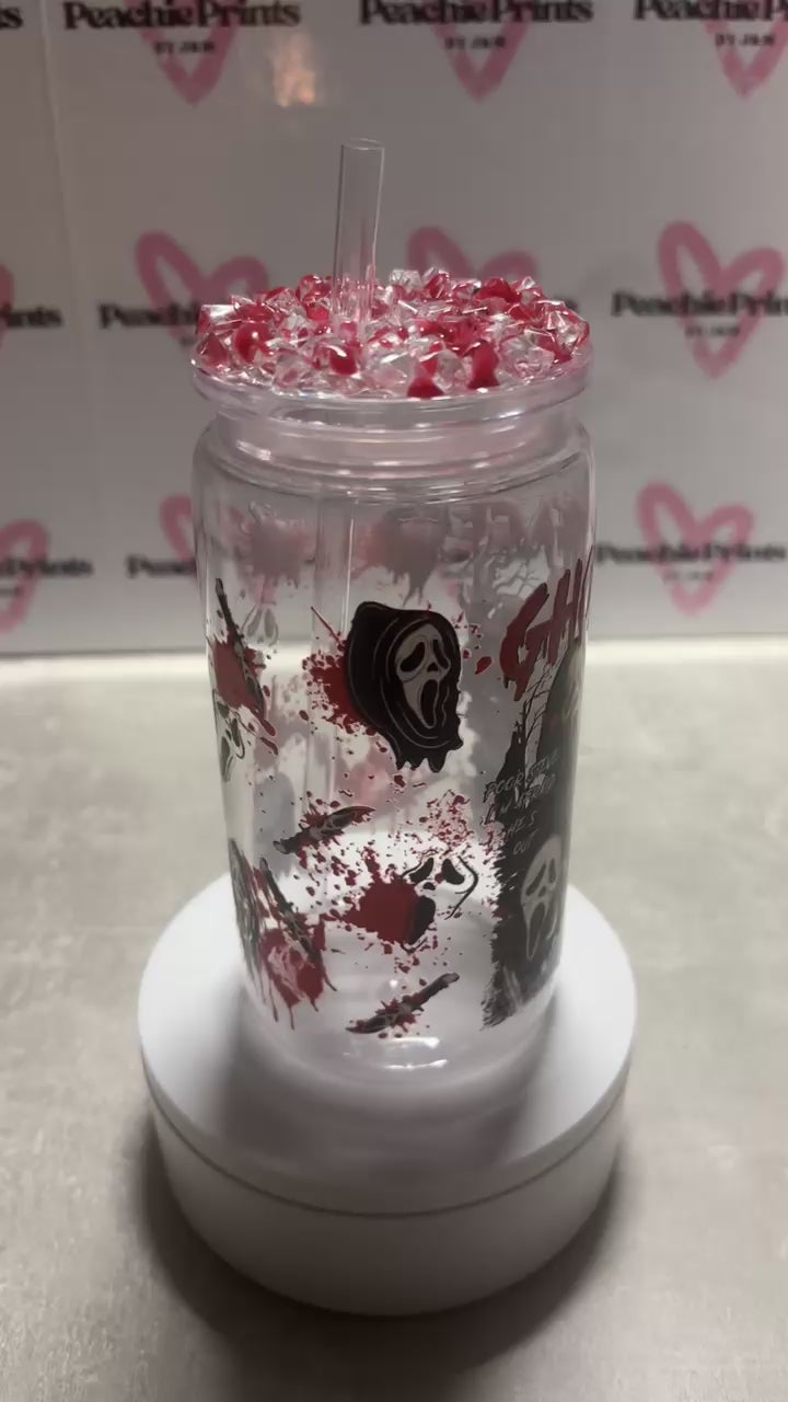 Ghostface Blood Drip Lid 16oz Tumbler 🩸